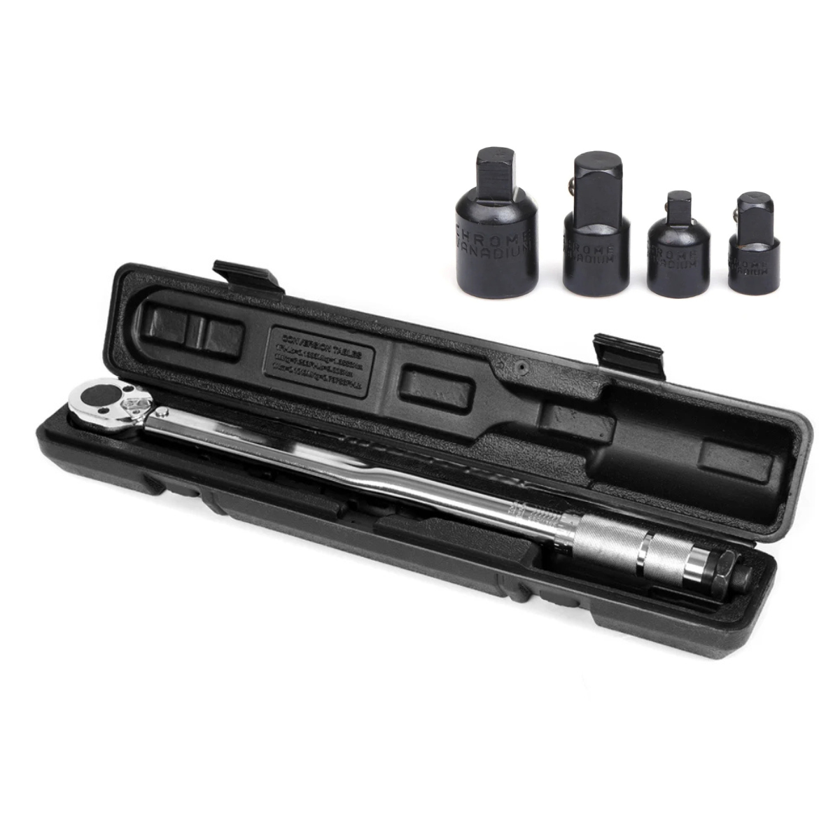 Torquimetro Estalo 5 a 60 N.m 1/2" + Adaptadores com Laudo Rastreado RBC