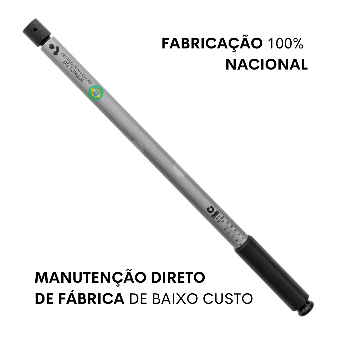 Torquímetro Estalo Intercambiável 20 a 150 N.m 9x12mm com Laudo RBC