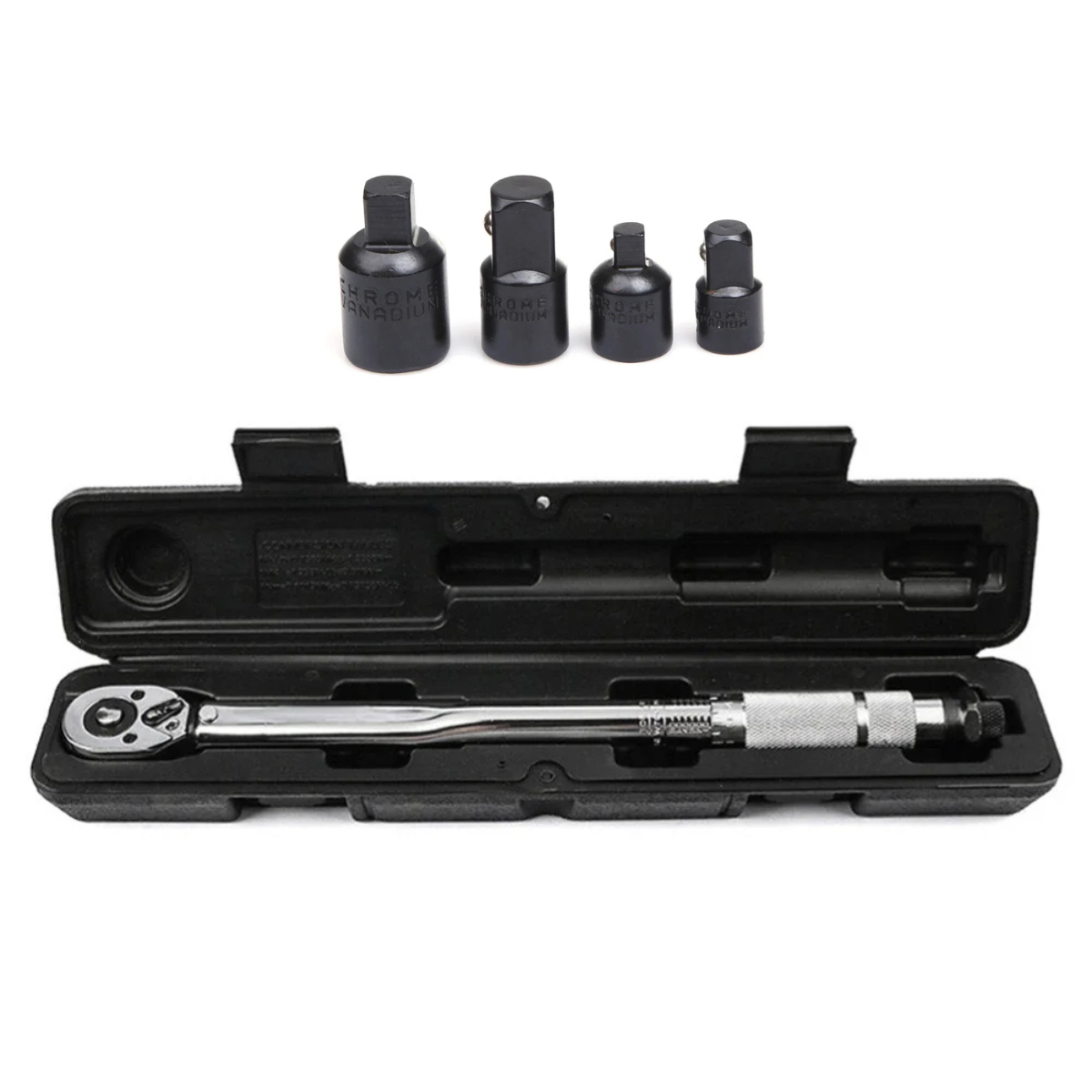 Torquimetro Estalo 5 a 60 N.m 1/2" + Adaptadores com Laudo Rastreado RBC