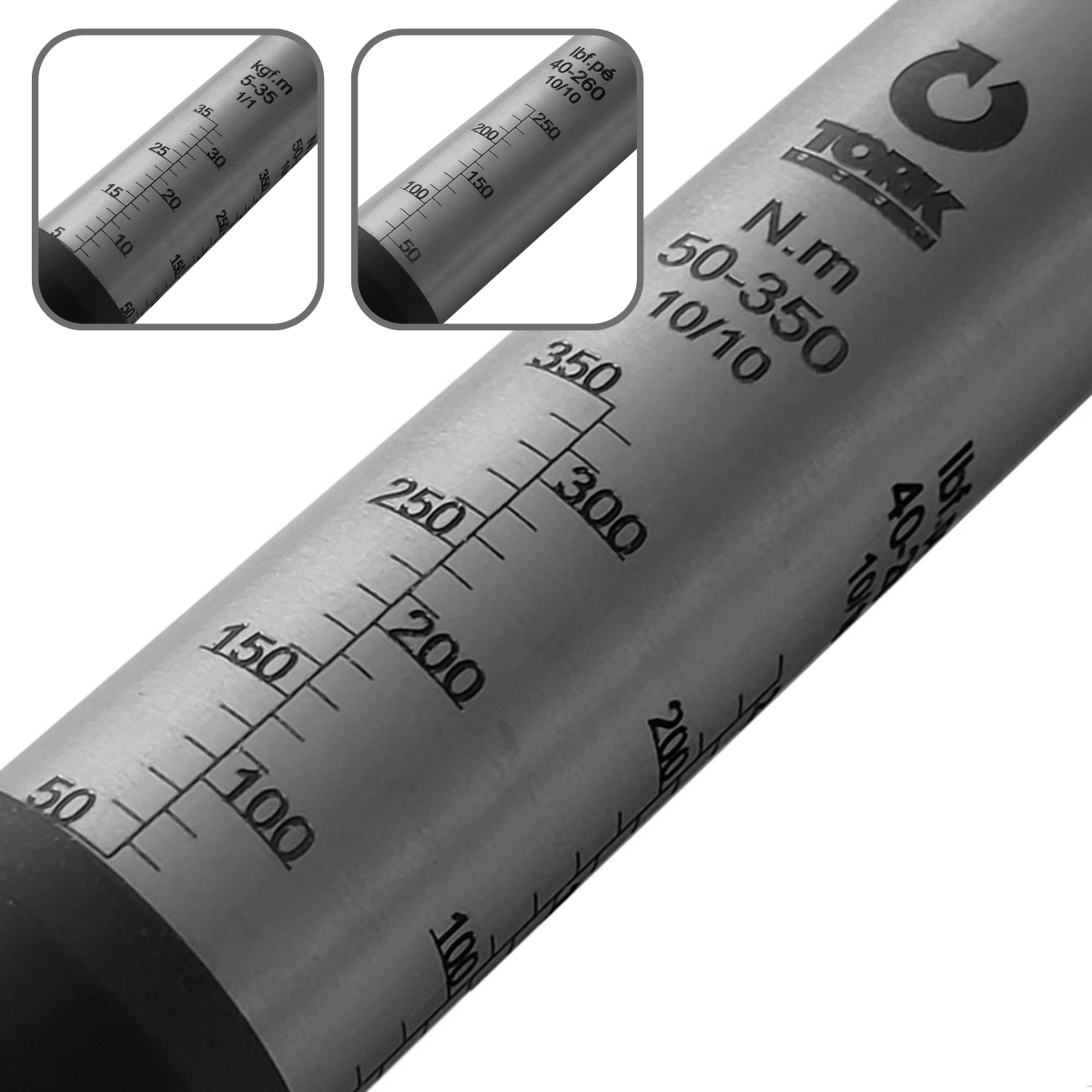 Torquímetro Estalo 50 a 350 N.m 1/2" com Laudo Rastreado RBC