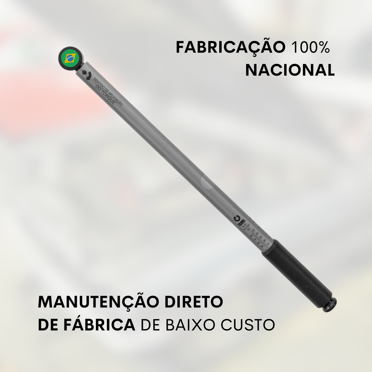 Torquímetro Estalo 50 a 250 N.m cabeça fixa 1/2" com Laudo Rastreado RBC