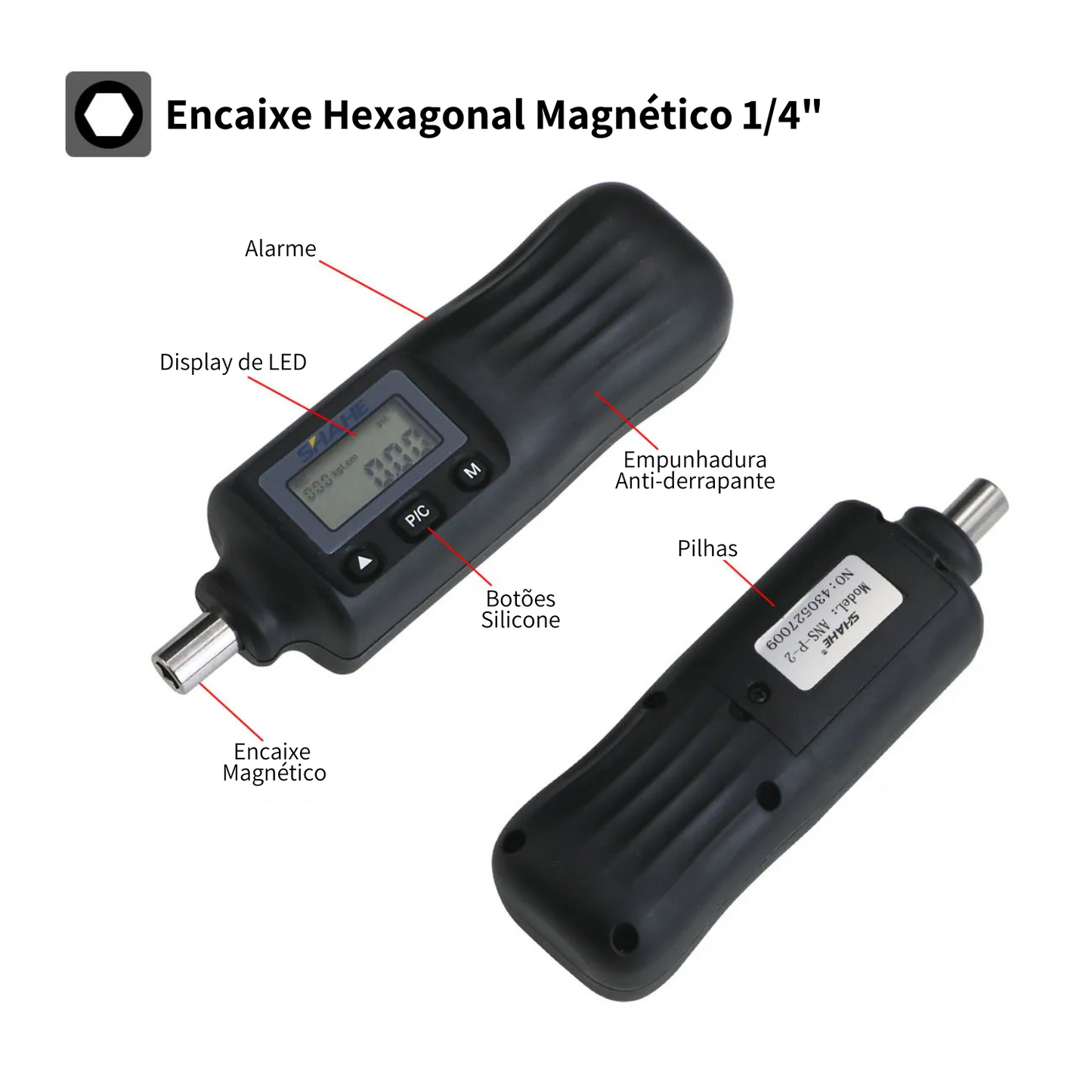 Torquímetro Axial Digital 1,6 a 8 N.m com Laudo Rastreado RBC