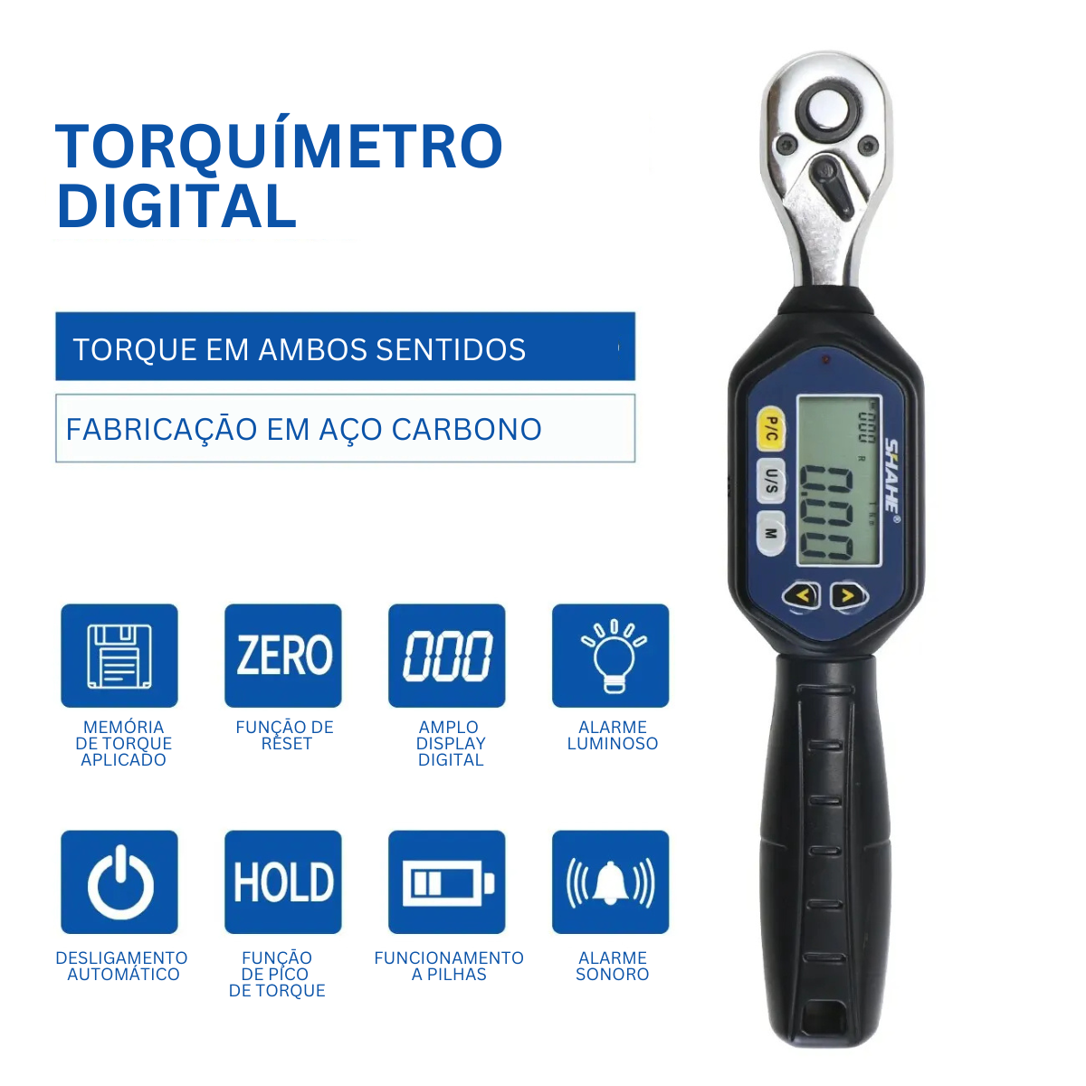 Torquímetro Digital 3 a 100 N.m com Laudo Rastreado RBC
