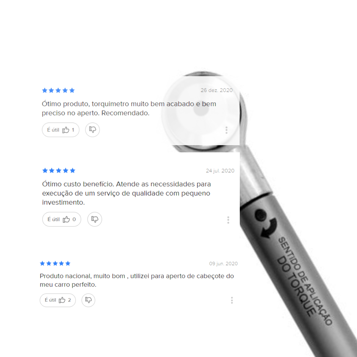 Torquímetro Estalo 10 a 100 N.m 1/2" com Laudo Rastreado RBC + Medidor Angular de Torque