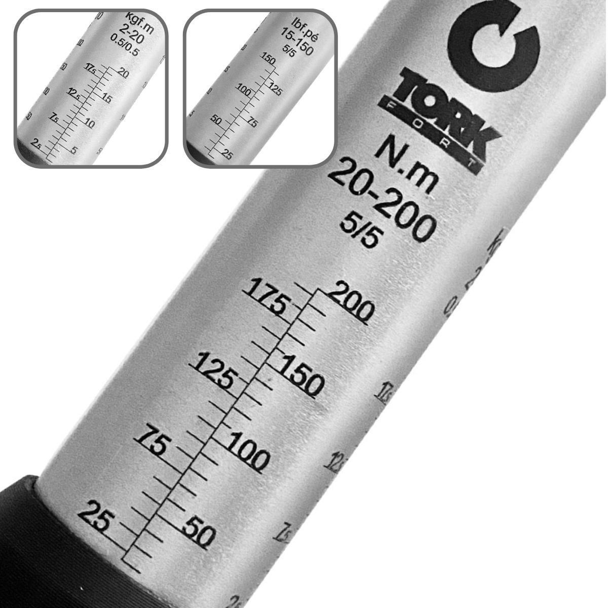 Torquímetro Estalo 20 a 200 N.m 1/2" com Laudo Rastreado RBC
