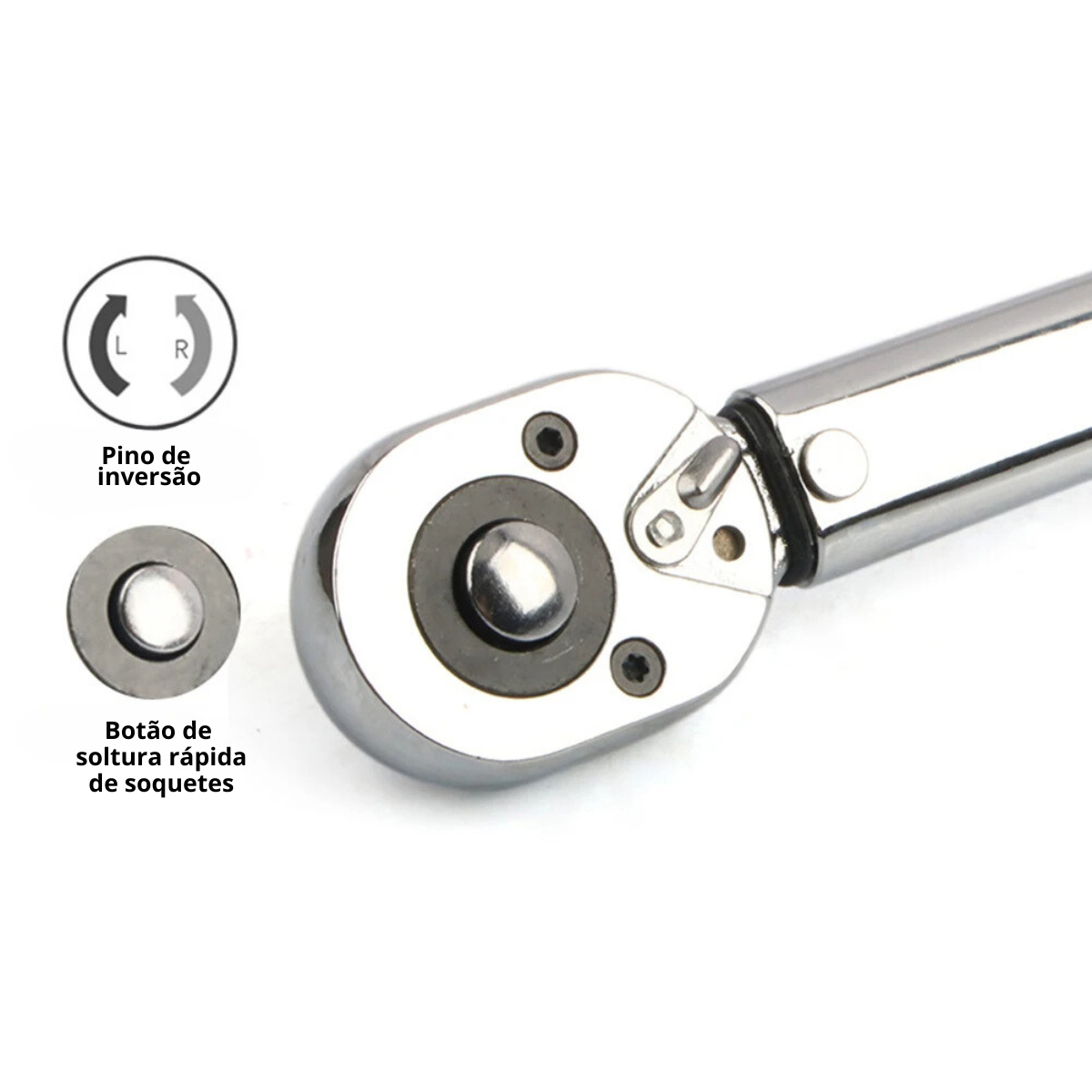 Torquimetro Estalo 5 a 60 N.m 1/2" + Adaptadores com Laudo Rastreado RBC