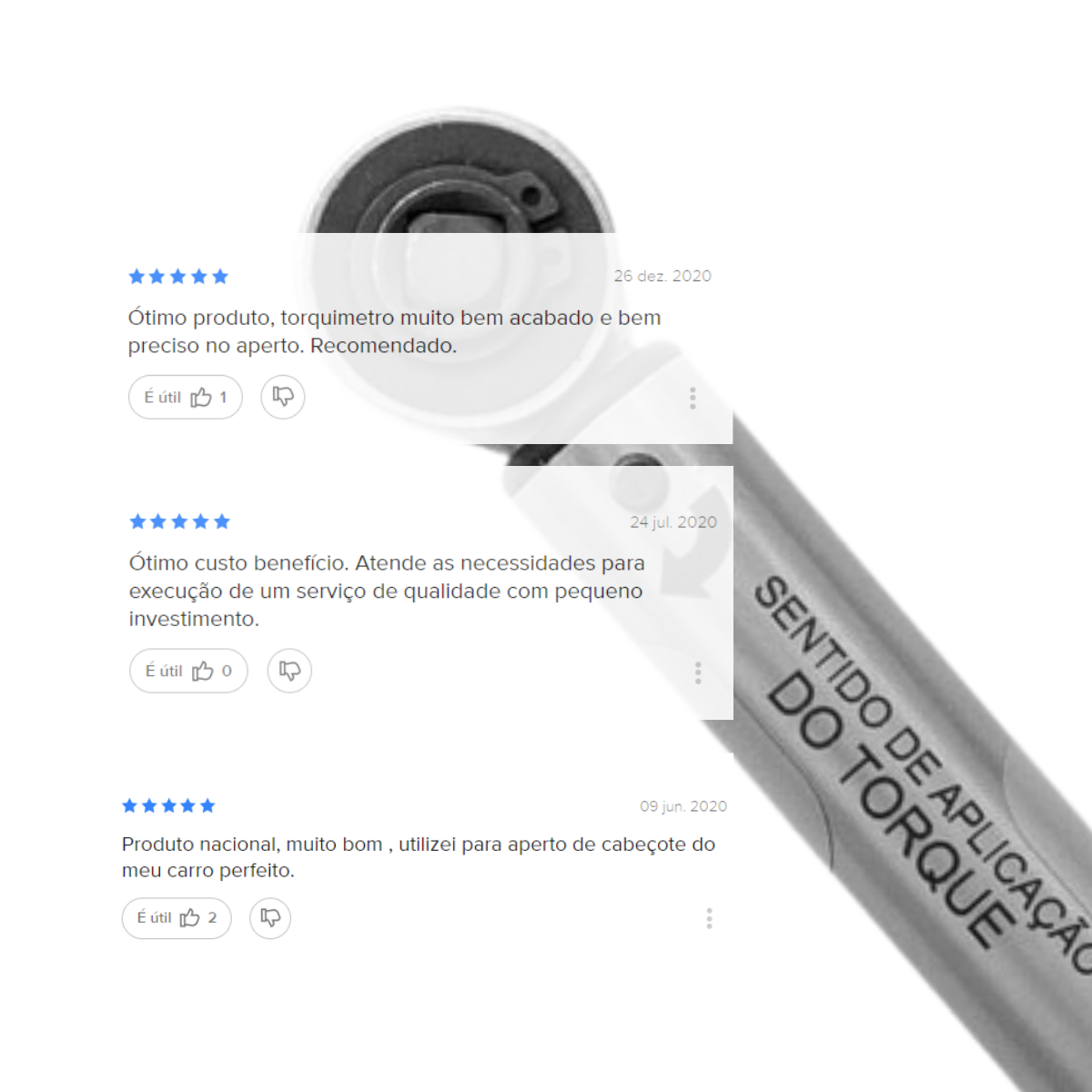 Torquímetro Estalo 10 a 70 N.m 1/2" com Laudo Rastreado RBC