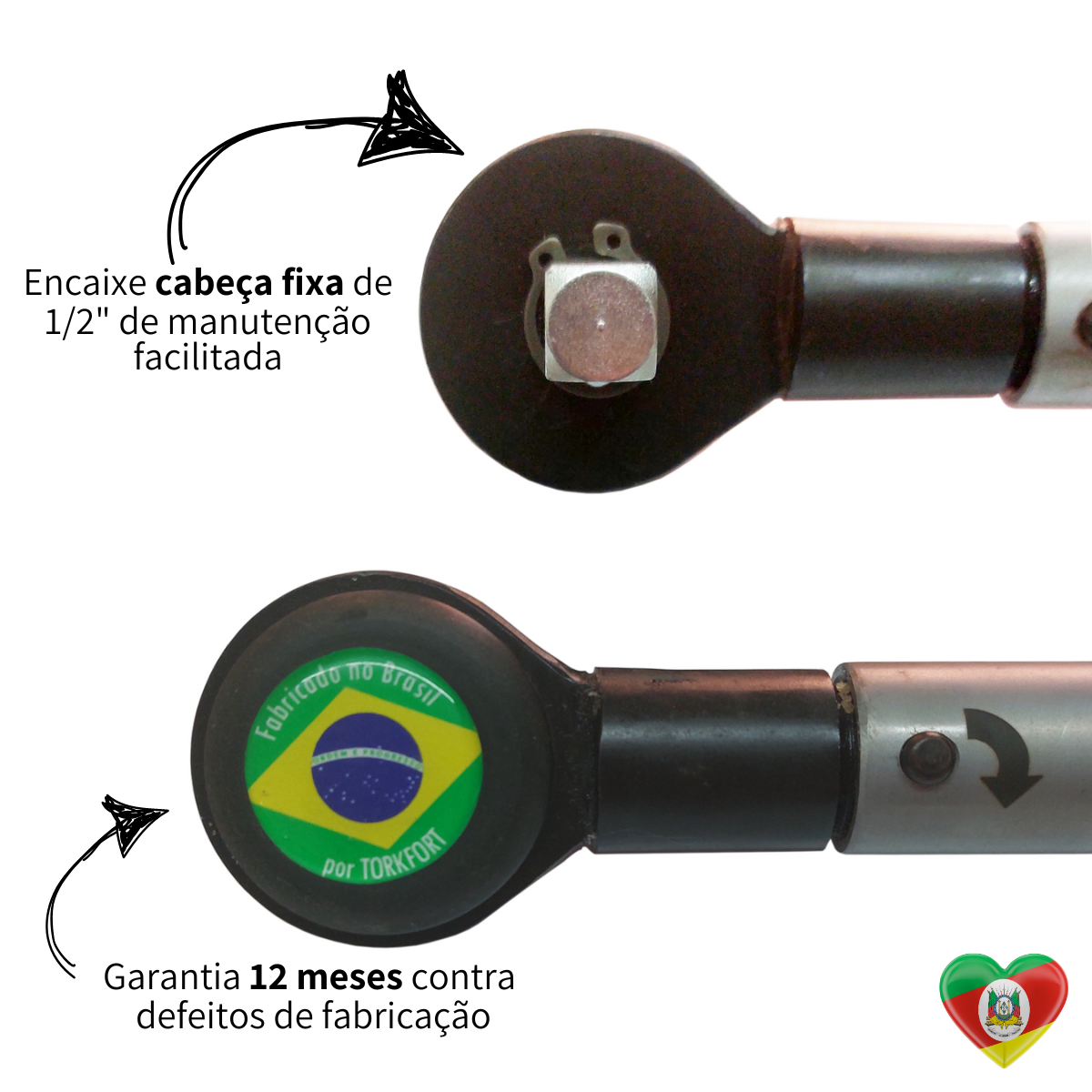 Torquímetro Estalo 30 a 340 N.m cabeça fixa 1/2" com Laudo Rastreado RBC