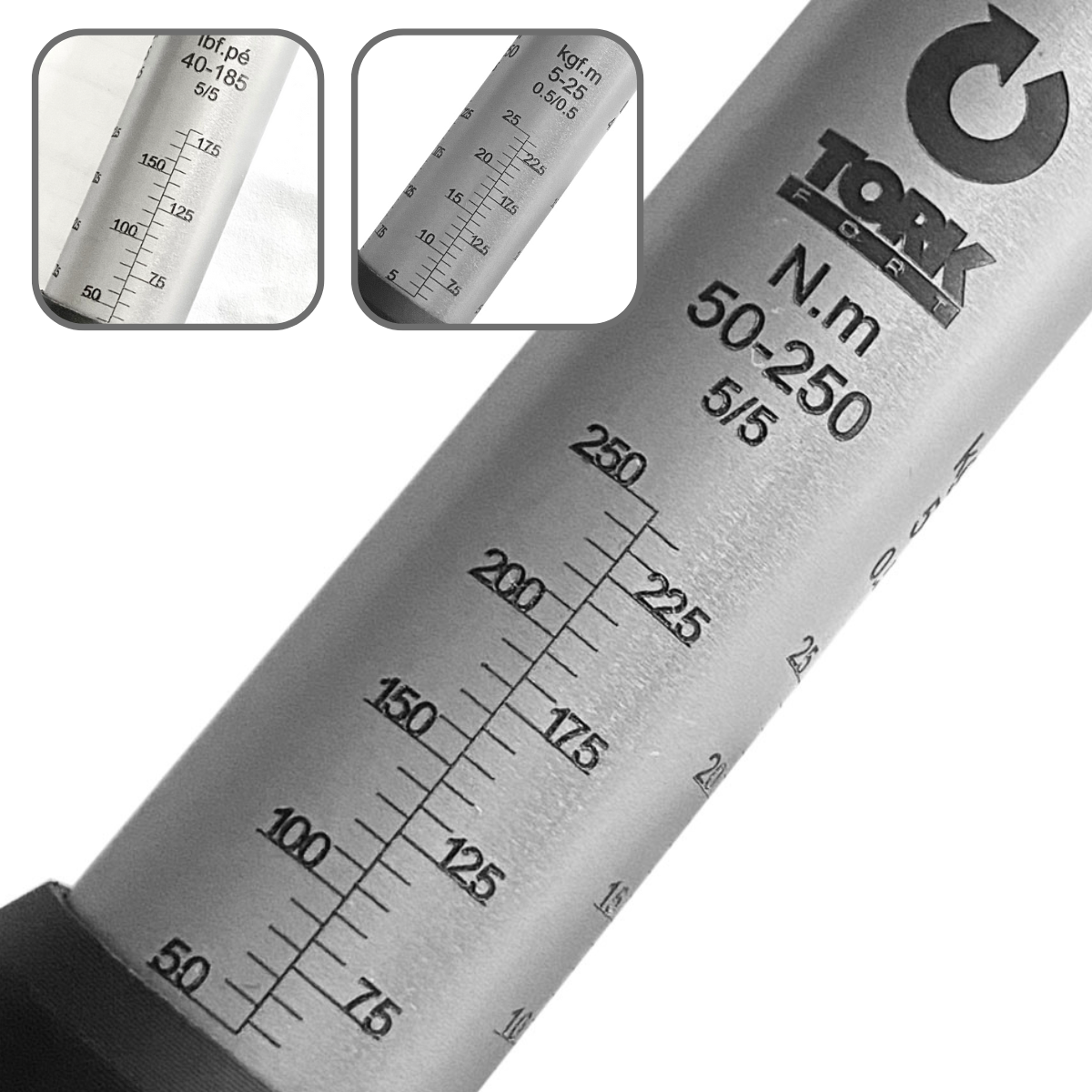 Torquímetro Estalo 50 a 250 N.m /2" com Laudo Rastreado RBC