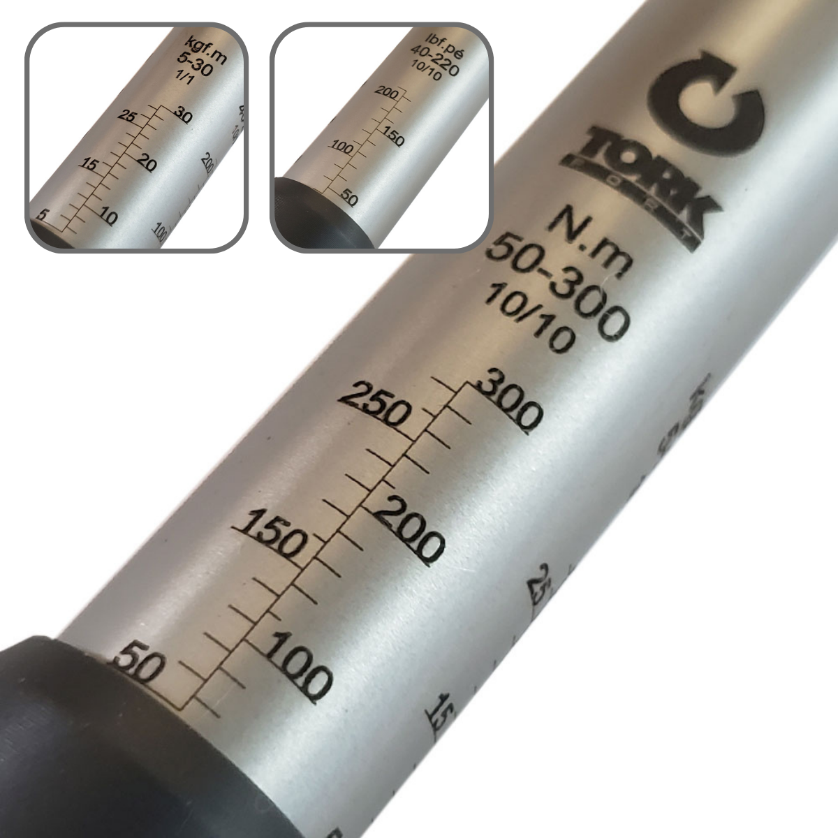 Torquímetro Estalo 50 a 300 N.m 1/2" com Laudo Rastreado RBC