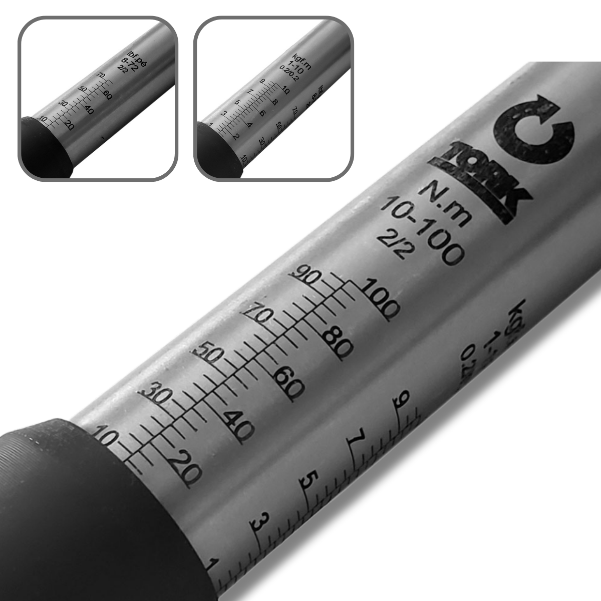 Torquímetro Estalo 10 a 100 N.m 1/2" com Laudo Rastreado RBC