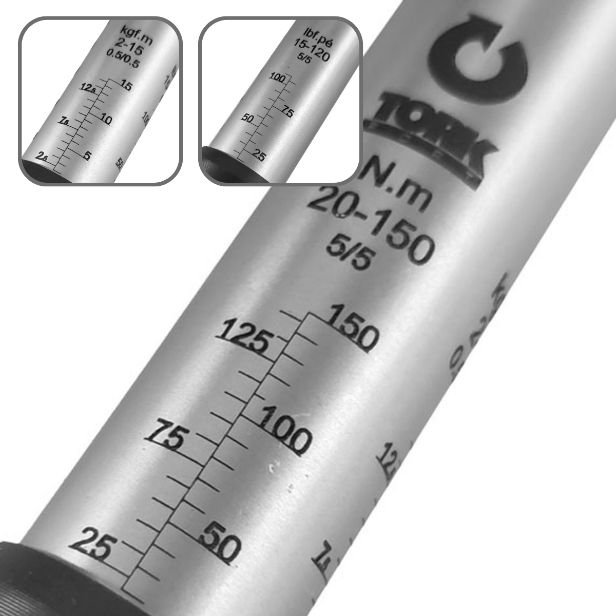 Torquímetro Estalo Intercambiável 20 a 150 N.m 9x12mm com Laudo RBC
