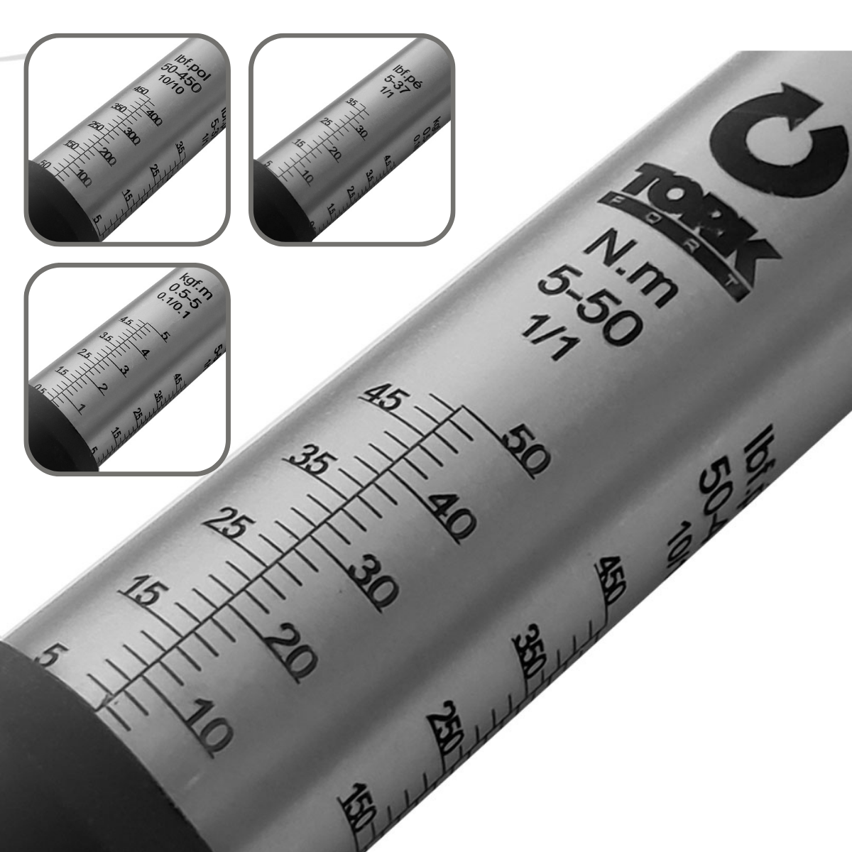 Torquímetro Estalo 10 a 70 N.m 1/2" com Laudo Rastreado RBC