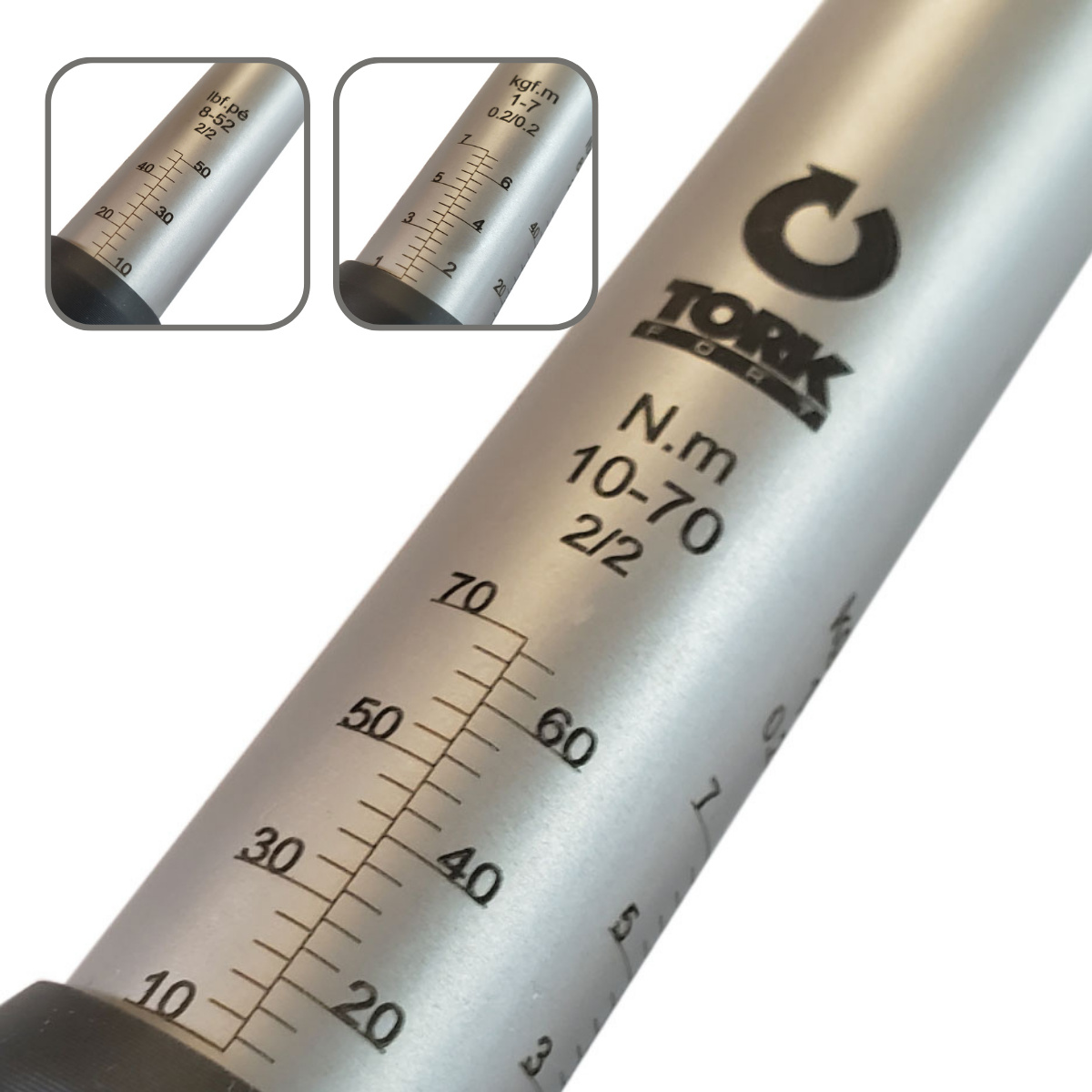 Torquímetro Estalo Intercambiável 10 a 70 N.m 9x12mm com Laudo RBC