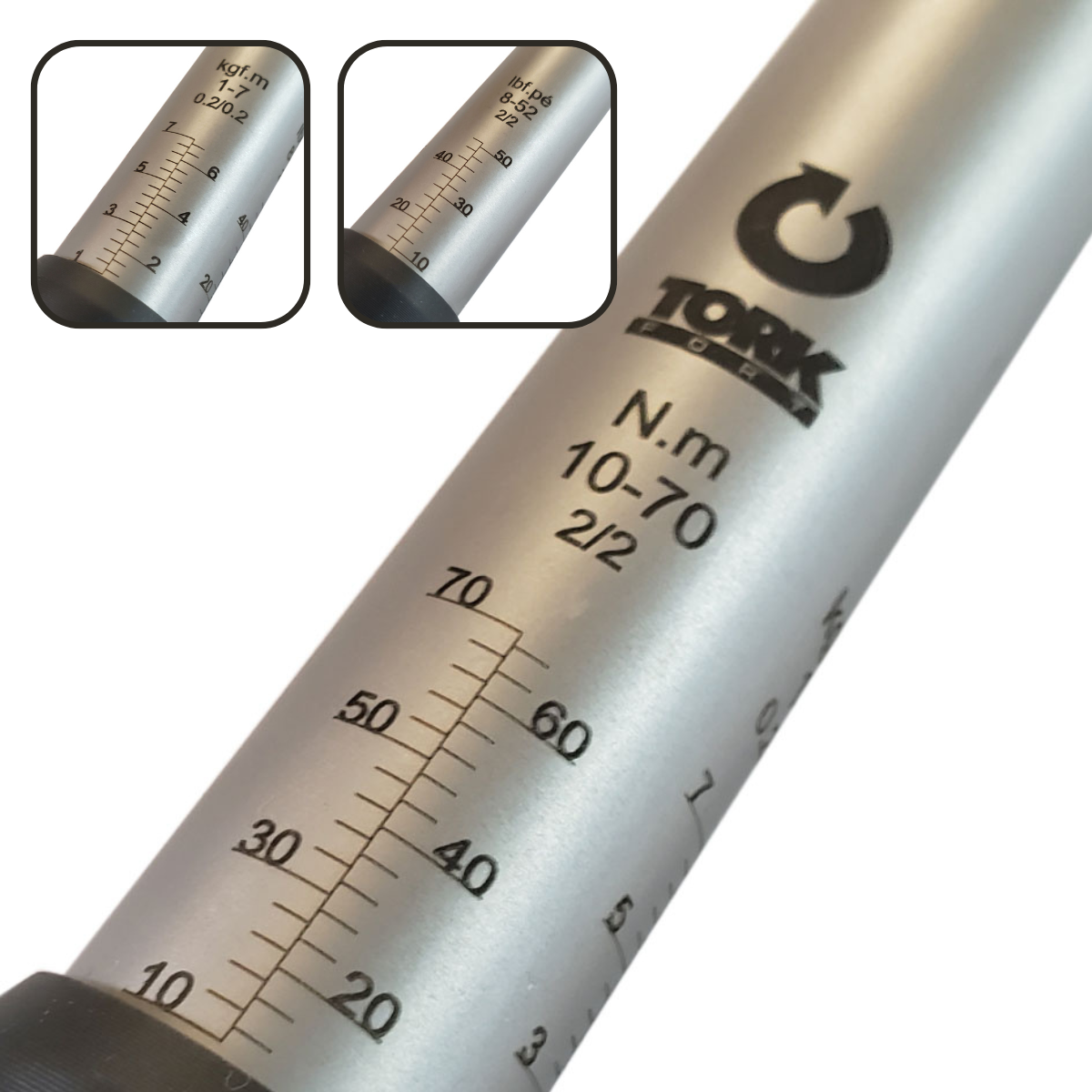 Torquímetro Estalo 10 a 70 N.m cabeça fixa 1/2" com Laudo Rastreado RBC