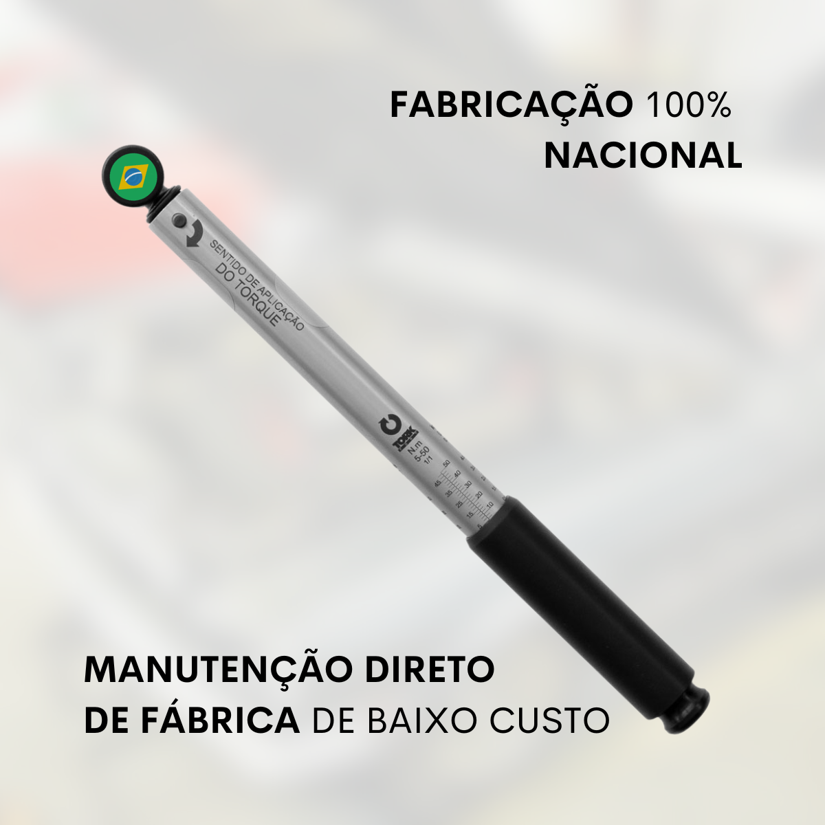 Torquímetro Estalo 5 a 50 N.m cabeça fixa 1/2" com Laudo Rastreado RBC