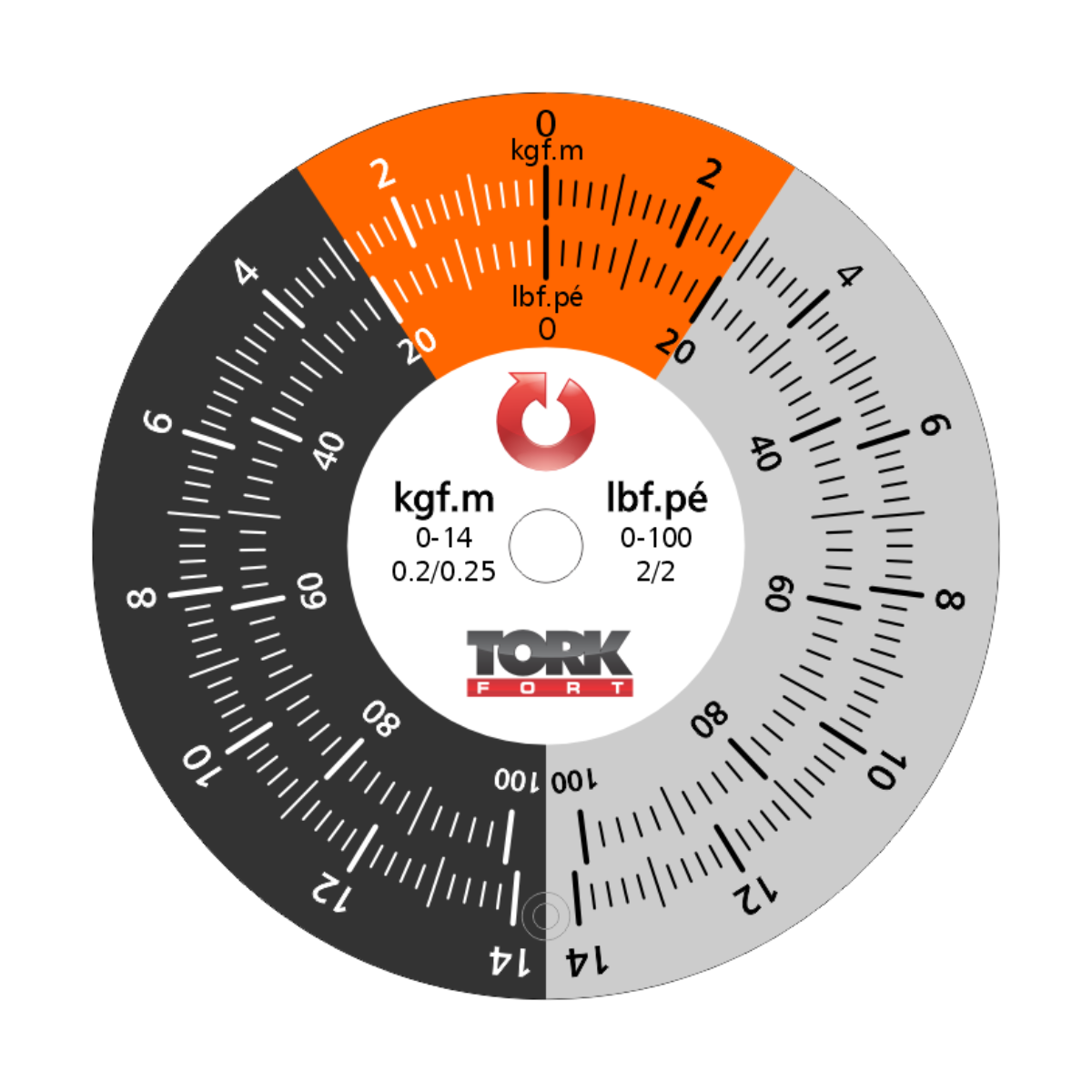 TRC14PA Torquímetro Relógio 0 a 14 kgf.m encaixe  1/2"com Laudo RBC