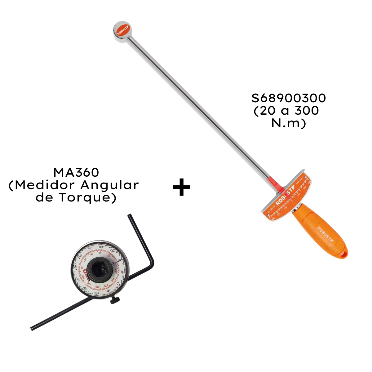 Torquimetro Vareta 20 a 300 N.M Gedore Robust + Medidor de Ângulos Torkfort