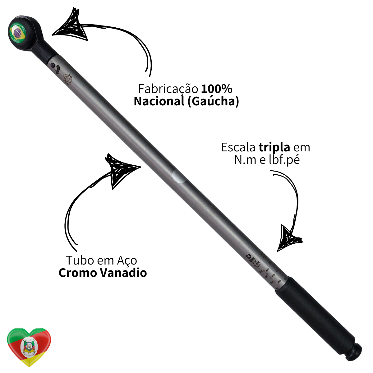 Torquímetro Estalo 30 a 340 N.m cabeça fixa 1/2"com Laudo RBC Torkfort